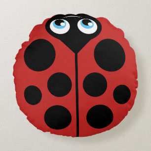 Ladybug med meddelandemall för Personlig Rund Kudde