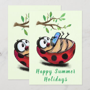 Ladybug med Mobil Helgdagar för sommarkort i lyckl
