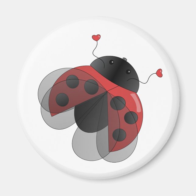 Ladybug med Opern Vingar Magnet (Framsidan)