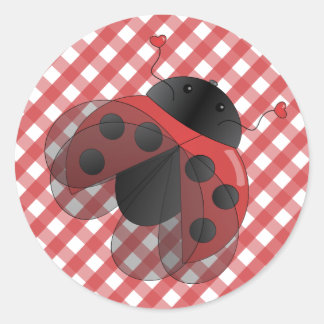 Ladybug med Opern Vingar Runt Klistermärke