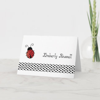 Ladybug med Personligen Dots Stationery Anteckningskort
