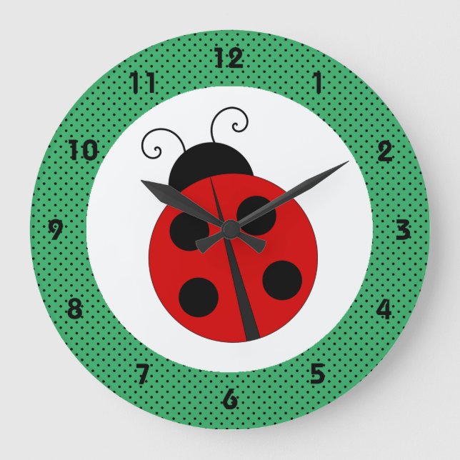 Ladybug med stor klocka i Polka dots Design (Framsida)