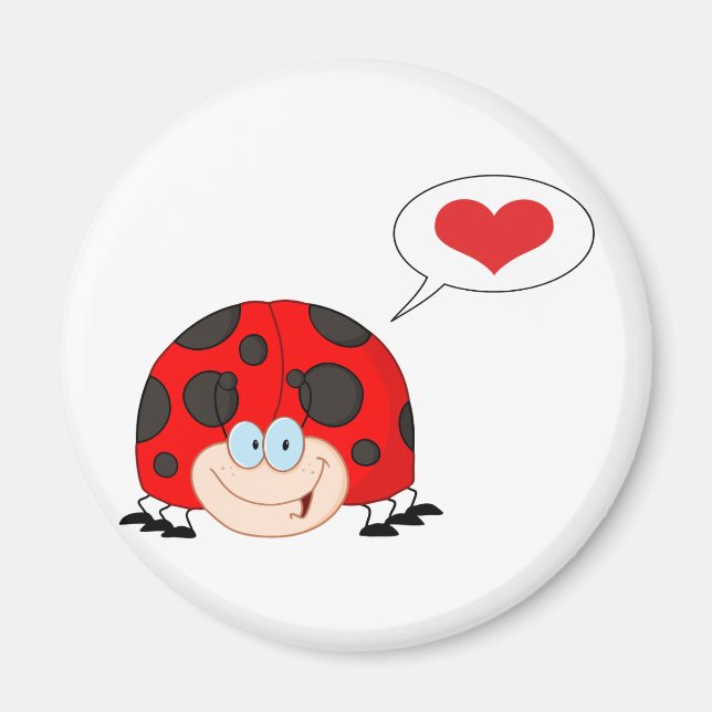 Ladybug med Tal-bubbla Magnet (Framsidan)