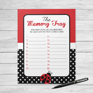 Ladybug Memory Fack Baby Shower Game Pack Anteckningsblock