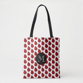 Ladybug Monogram Tote Tygkasse