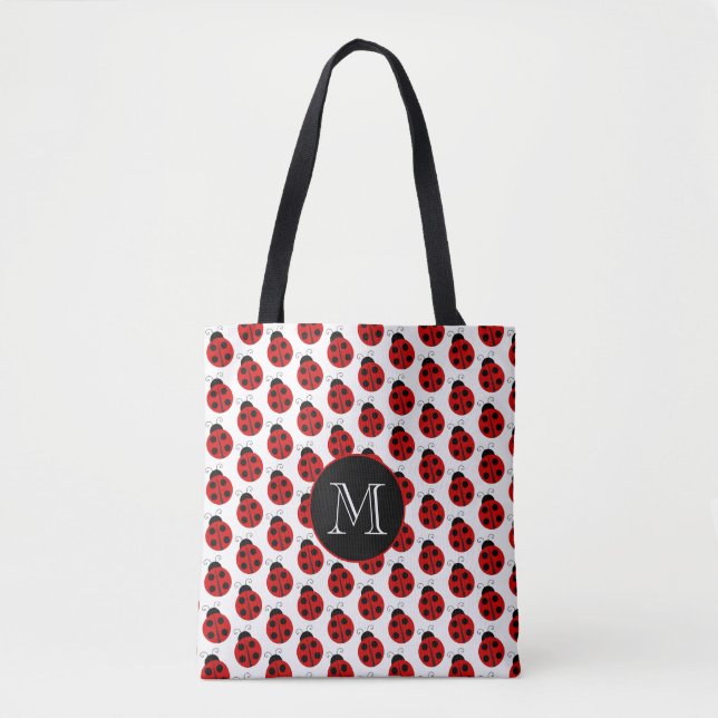 Ladybug Monogram Tote Tygkasse (Framsida)
