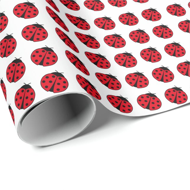 Ladybug mönster presentpapper (Rullad Hörn)