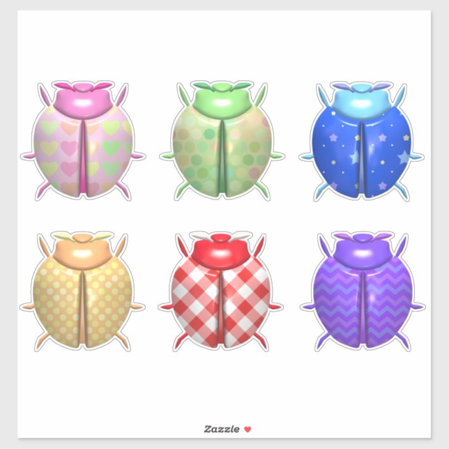 Ladybug mönster söt klistermärken (Ark)