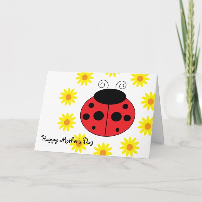 Ladybug Mors dag Card Kort (Framsida)