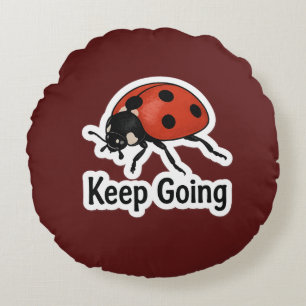 Ladybug Motivation Sticker Rund Kudde