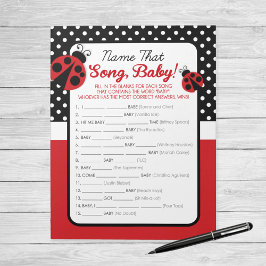 Ladybug Namn Sång Baby Shower Game Anteckningsblock