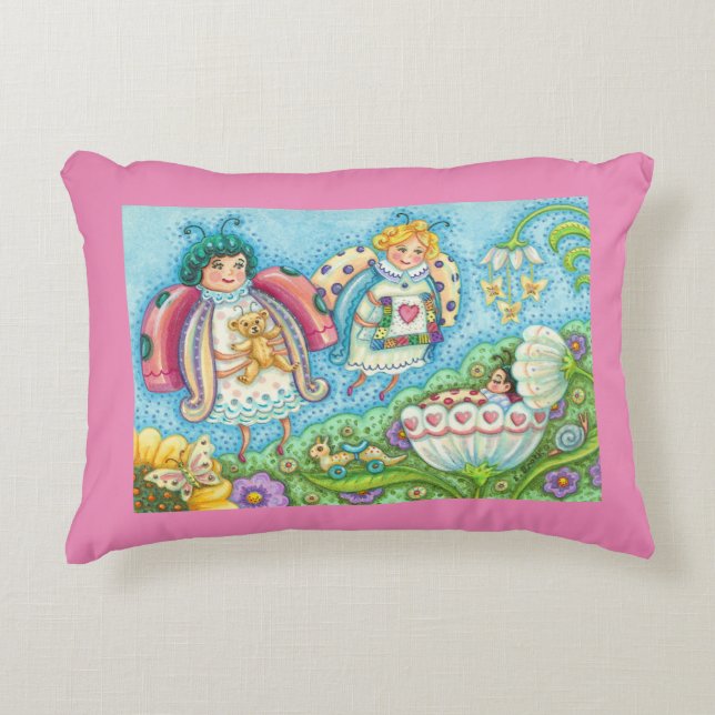 Ladybug Nursery ACCENT PILLOW Gräns Prydnadskudde (Framsidan)