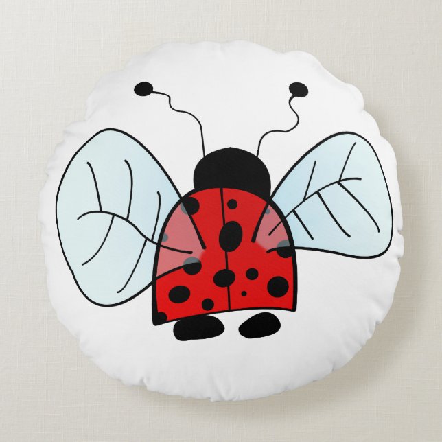 Ladybug, nyckelpiga rund kudde (Framsidan)