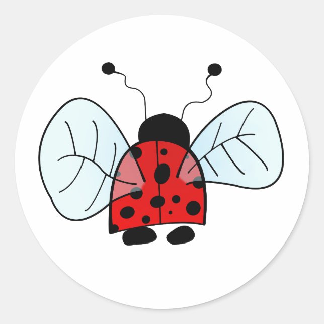 Ladybug, nyckelpiga runt klistermärke (Framsida)