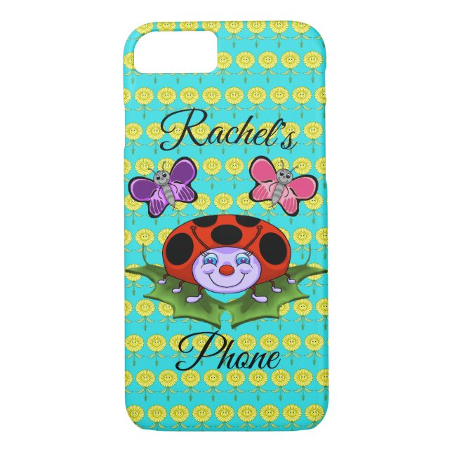 Ladybug och Butterflies Cell Mobil Cover Case-Mate iPhone Skal (Baksida)