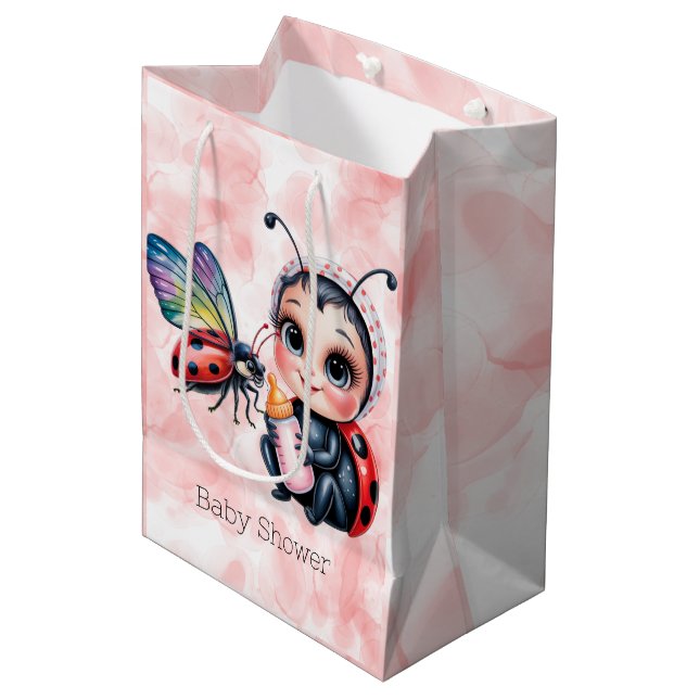 Ladybug och Butterfly Girl Baby Shower (Framsidan Vinklad)