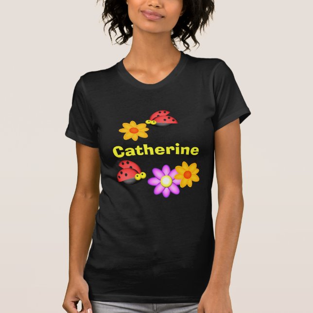Ladybug och Flowers Tee (Framsida)