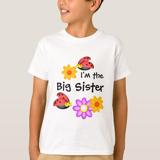 Ladybug och Flowers Tee Shirt (Framsida)