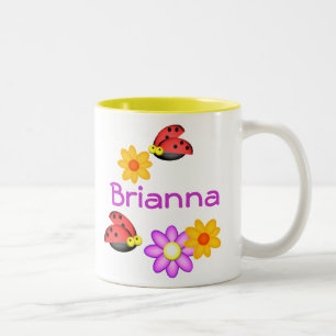 Ladybug och Flowers Två-Tonad Mugg