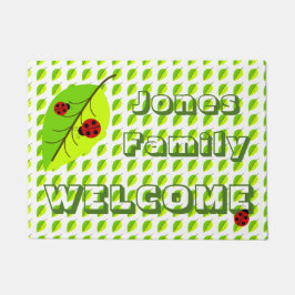 Ladybug och Löv Personlig Doormat