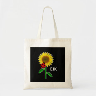 Ladybug och Solros Monogram Bok Bag/Tote Tygkasse