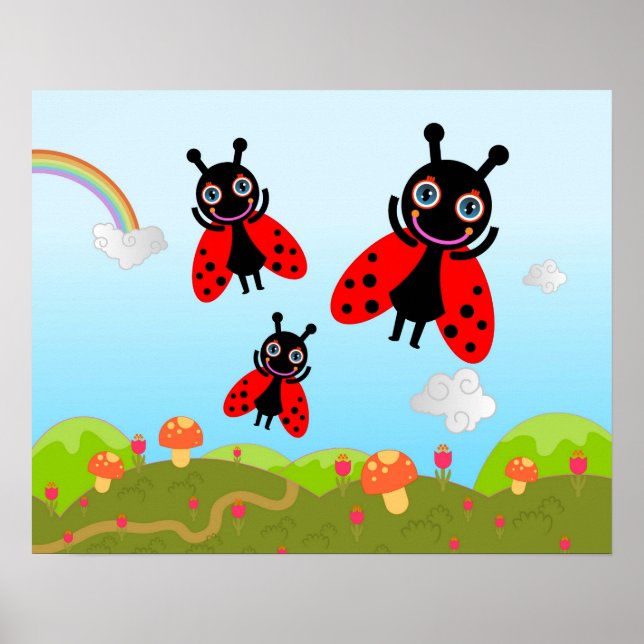 Ladybug och svamp poster (Framsidan)