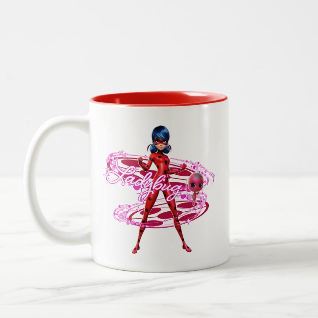 Ladybug och Tikki Graphic Två-Tonad Mugg (Vänster)