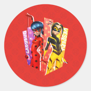 Ladybug och Vesperia Graphic Runt Klistermärke
