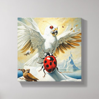 Ladybug och Vita öronen: en naturtråd Canvastryck