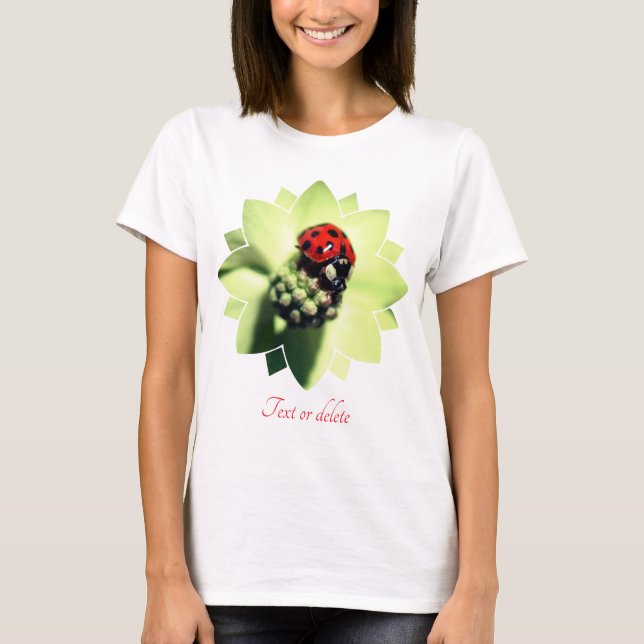 Ladybug On Dogwood Flower Nature Personalized T Shirt (Framsida)