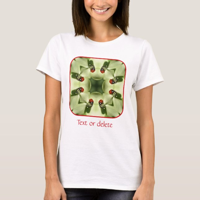 Ladybug On Dogwood Nature Art Personalized T Shirt (Framsida)