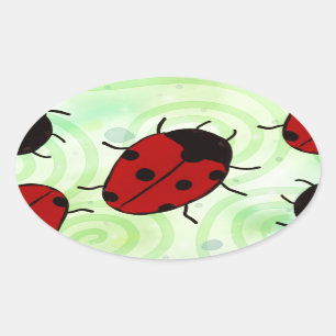 Ladybug Ovalt Klistermärke