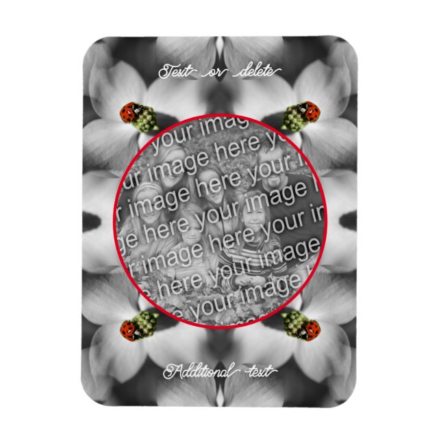 Ladybug på Dogwood-Personligen Lägg till ditt foto Magnet (Vertikal)