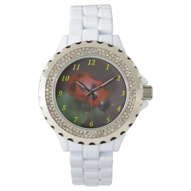 Ladybug på Flowers Armbandsur (Framsida)