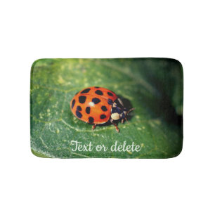 Ladybug på Personligen Löv Close Up Badrumsmatta