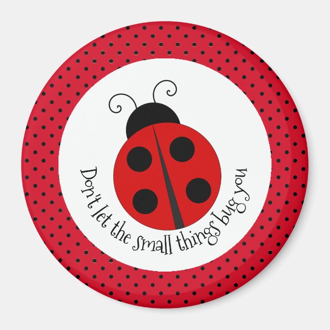 Ladybug på Polka dots Design Magnet (Framsidan)