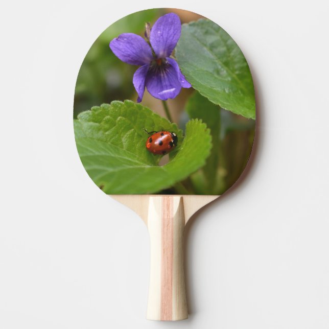 Ladybug på Sweet Violet Flowers Pingisracket (Framsidan)