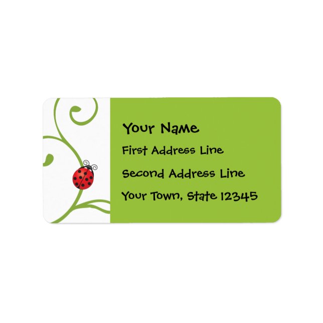 Ladybug på Vine Adressetikett (Framsidan)