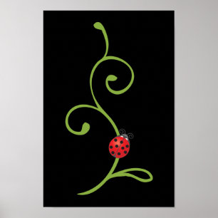 Ladybug på Vine Poster