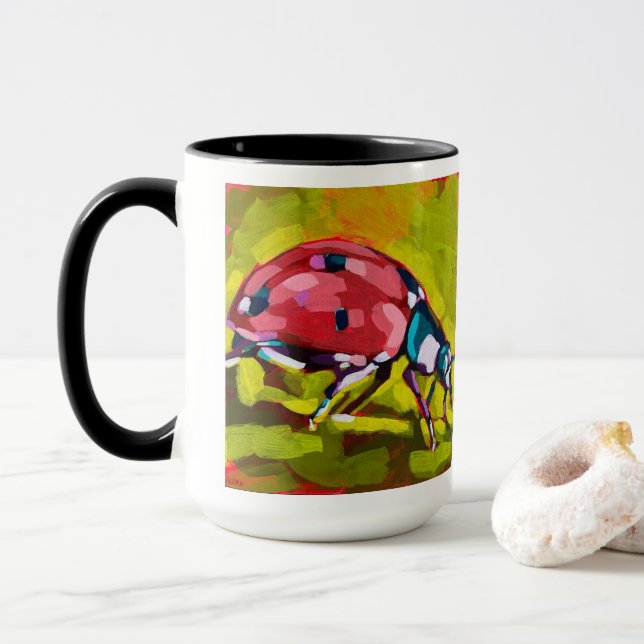 Ladybug Painting - Gift for Insect Lovers Mugg (Med munk)