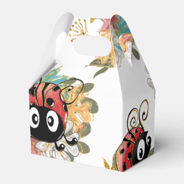 Ladybug Party Favor Treat Box Presentaskar (Framsidan Sidan)