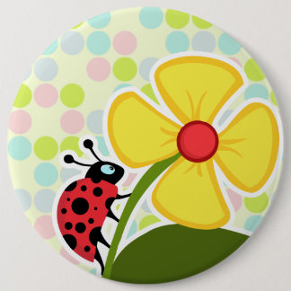 Ladybug Pastel Färg, Polka Dot Knapp