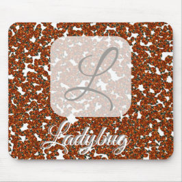 Ladybug personlig monogram mousepad musmatta