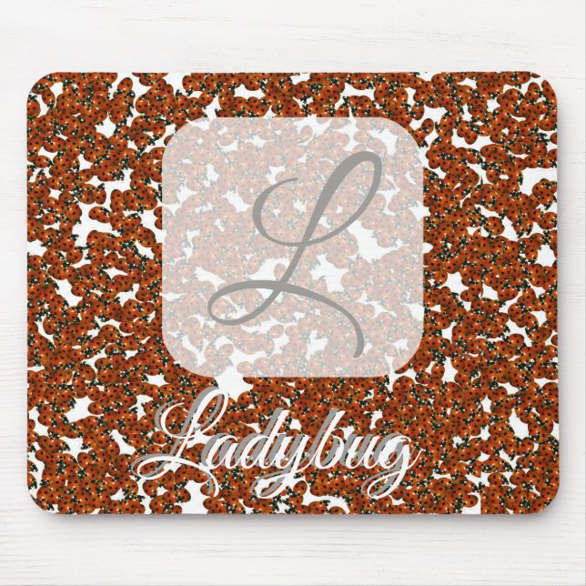 Ladybug personlig monogram mousepad musmatta (Framsidan)