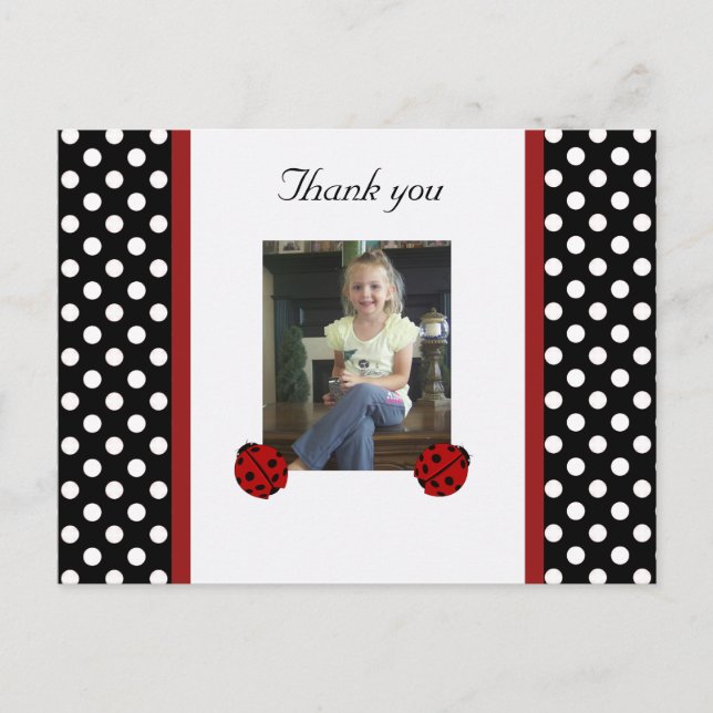 Ladybug: Picture: Thank You Postcard Vykort (Framsida)