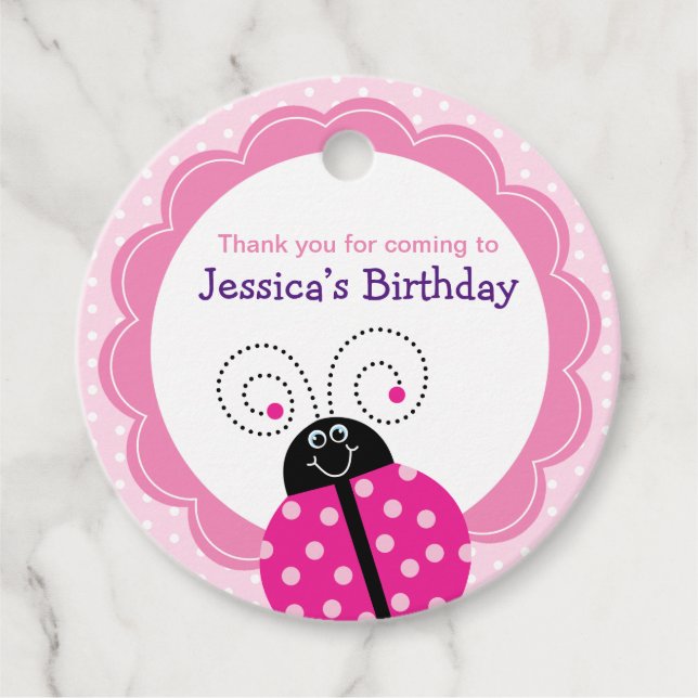Ladybug Polka Dot Gåvor Etiketter (Framsida)