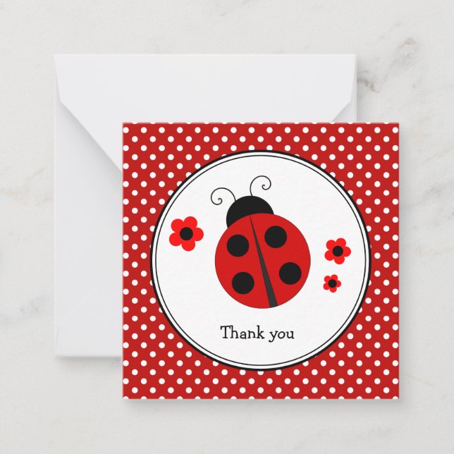 Ladybug Polka Dot Tackkort Card Anteckningskort (Framsida)