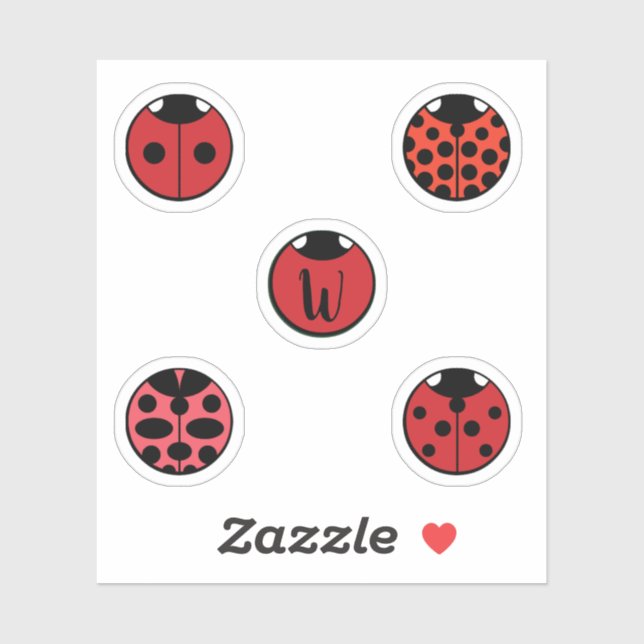 Ladybug Polka dots Contour Sticker Klistermärken (Ark)