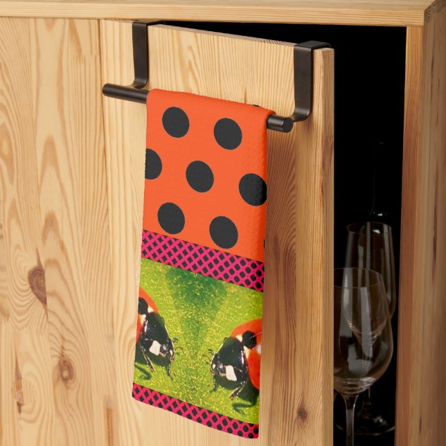 LadyBug Polka dots Kitchen Towels Kökshandduk (Thirds Fold)