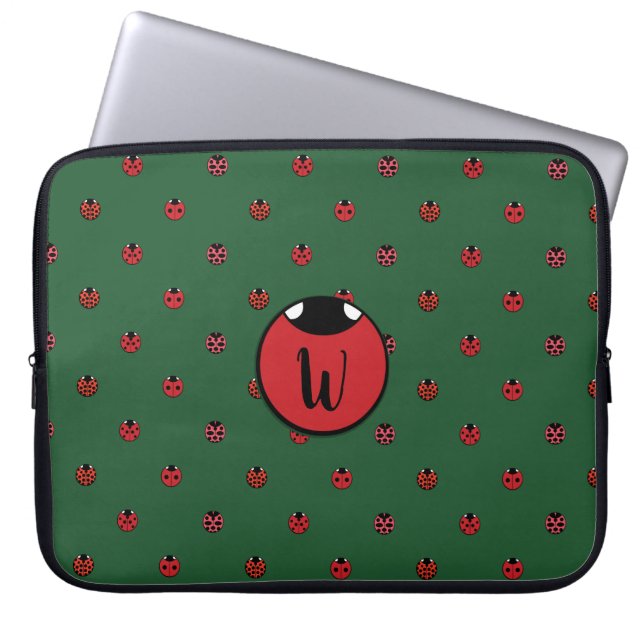 Ladybug Polka dots Laptop sleeve (Framsidan)